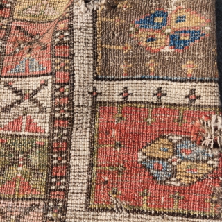Central Anatolian multiple niched rug in fragmented condition                         