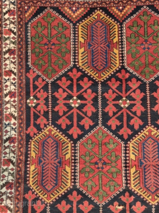 Very graphic Bakhtiari rug with excellent color. 4'3"x6'0"                         