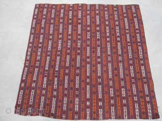 Ersari Ghadjari cover. 5'7"x5'8" (170x172cm). Floor ready, perfect condition, seven colors, has that tight shiny wool you want in this genre. Ersari - you read right - not Uzbek.  Ghadjaris (warp  ...