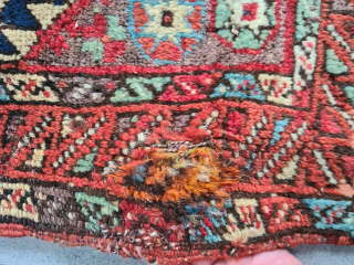 Antique Yastik rug from Central Anatolia (19. Century)  with beautiful, typical regional colors. Lovely pattern. Dimensions: 62 x 100 cm. The pile is largely well-preserved and high. However, the rug has  ...