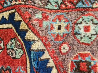 Antique Yastik rug from Central Anatolia (19. Century)  with beautiful, typical regional colors. Lovely pattern. Dimensions: 62 x 100 cm. The pile is largely well-preserved and high. However, the rug has  ...