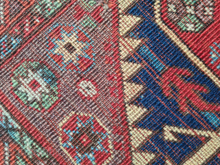 Antique Yastik rug from Central Anatolia (19. Century)  with beautiful, typical regional colors. Lovely pattern. Dimensions: 62 x 100 cm. The pile is largely well-preserved and high. However, the rug has  ...