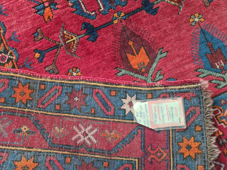 Caucasian rare rug from the Derbent region. Probably an Armenian church / altar rug. Early 20th century. Wool-on-wool knotted. Good condition. The pile is still well preserved. 227 x 130 cm
Please contact ...