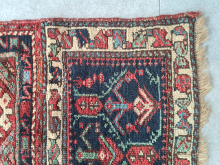 Antique rare Kurdish Sauj Bulag rug from northwestern Persia, likely made in or around the city of Mahabad. Beautiful natural colors. Late 19th century. Wool on wool. Two repairs (see photo). Collector's  ...