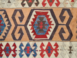 Antique rare nomadic Konya Kilim from central anatolia ~ 1850 
Naturel dyes 

355x70cm                    