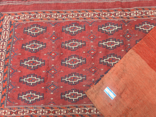 Antique Turkmen Yomut torba (chuval) in fine sumakh technique. Complete torba, including the back and upper finishing elements. Shows signs of wear consistent with age, but remains intact.115 x 80cm.
Please contact ...