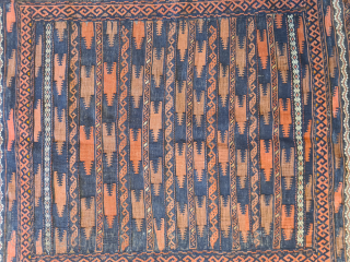 Nice tribal Baluch kilim with mixed technique (sumakh embroidery and kilim) with interesting pattern. 
Good condition and 

125x75cm

Please contact me only directly: 

goekay.sargin@yahoo.de          