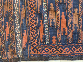 Nice tribal Baluch kilim with mixed technique (sumakh embroidery and kilim) with interesting pattern. 
Good condition and 

125x75cm

Please contact me only directly: 

goekay.sargin@yahoo.de          