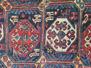 A very rare Afshar (Sirjan region) horse blanket with botehs from southern Persia. It was most certainly made for a special occasion, for personal use. Beautiful colors and woven using the Sumakh  ...
