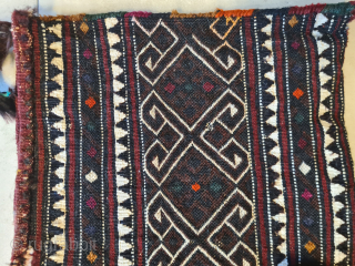 A rare and charming baby carrier from the Shavak tribe of southeastern Anatolia. Very rare, as it was only made for personal use. The last photo shows a photo by Josephine Powell  ...