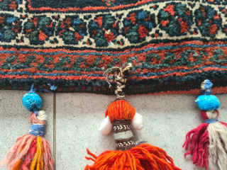 Adorable Luri or Afshar small Chanteh with lovely little details. Very good condition, full pile. Natural color. Dimensions: ~ 30x33cm.

Please contact me only directly:

goekay.sargin@yahoo.de         