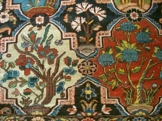 Antique Bachtiari. Huge chunck of what must have been an enourmous carpet. To my opinion a descendant of the famous Von Hirsch garden carpet (also only fragments survived). see HALI 42 PAGE  ...