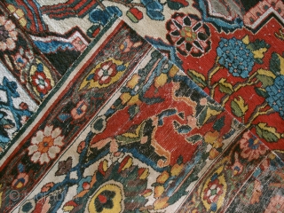 Antique Bachtiari. Huge chunck of what must have been an enourmous carpet. To my opinion a descendant of the famous Von Hirsch garden carpet (also only fragments survived). see HALI 42 PAGE  ...