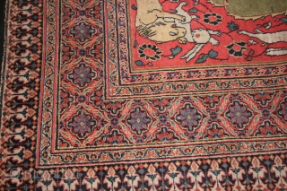 Khorasan Carpet, Size: 7.7 x 17.0 , Circa early 1800's , an attractive early piece purchased in London about 10 years ago.   Good condition for age.  Some splits had  ...