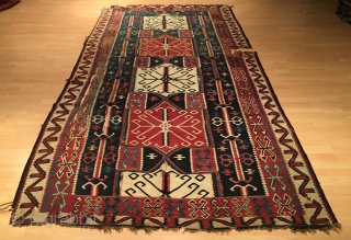 Caucasus Kuba Kilim Circa 1860 Size 340x170 cm                         