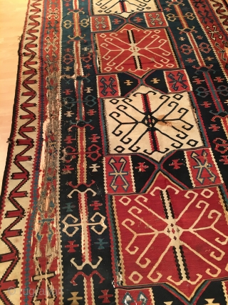 Caucasus Kuba Kilim Circa 1860 Size 340x170 cm                         