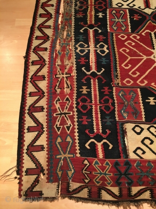 Caucasus Kuba Kilim Circa 1860 Size 340x170 cm                         