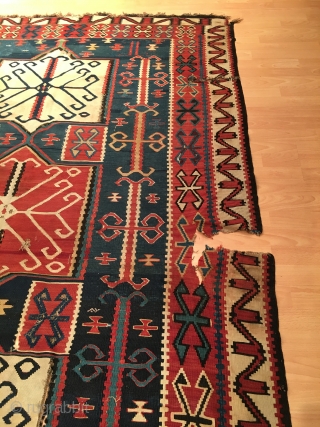 Caucasus Kuba Kilim Circa 1860 Size 340x170 cm                         