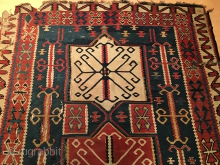 Caucasus Kuba Kilim Circa 1860 Size 340x170 cm                         