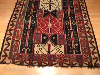 Caucasus Kuba Kilim Circa 1860 Size 340x170 cm                         