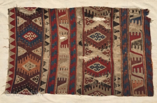 Central Anatolian Aksaray Kilim Fragments Circa 1850 Size 125x77 cm                       