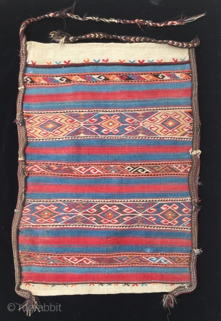 Anatolian 19th Century Bergama Kilim Chuwall (Sack) Size 94x67 cm                       