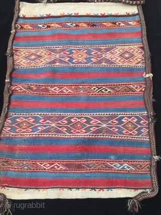 Anatolian 19th Century Bergama Kilim Chuwall (Sack) Size 94x67 cm                       