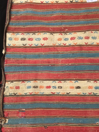 Anatolian 19th Century Bergama Kilim Chuwall (Sack) Size 94x67 cm                       