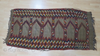 Uzbekistan 19th Century Camel Hair Saf Kilim Size 224x112 cm                       