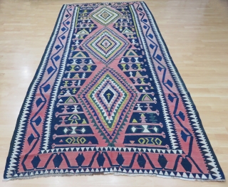 Caucasian Sahnazar Kilim Size 168x355 cm / 5'6''x11'7''                         