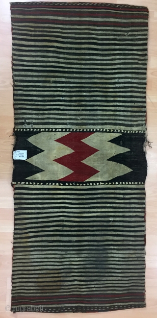 Antique Caucasian Zakatala Saddle Bag (Heybe) Size 75x173 cm / 2'5''x5'7''                      
