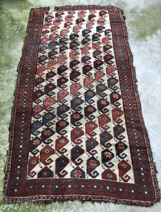 Antique Kyrgyz Botteh Rug Size 142x270 cm / 4'7'' x 8'9''                      