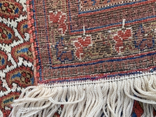 Antique Afshar 3’.4” * 4’.3”. 
Added artificial fringe                         