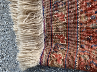 Antique Afshar 3’.4” * 4’.3”. 
Added artificial fringe                         