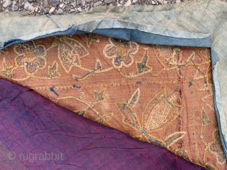 Persian textile with metal and silk on velvet, measuring 24” 26”
                      