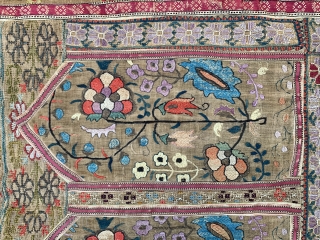 Beautiful Antique Ottoman embroidery textile 31” * 44”                         