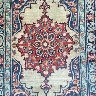 Nice Small Haji Jalili Tabriz measuring 22" * 31".
Damage to edges and old type dry glue on the back as shown, but easily removable.         