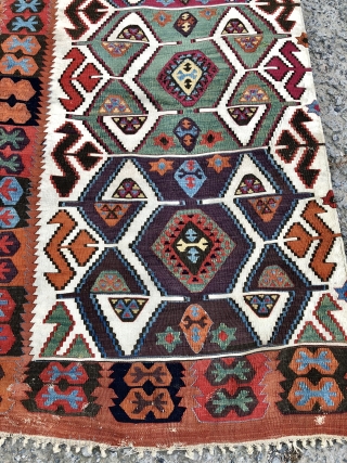 19th Century   Central anatolian early kilim size 86 x 400 cm                    