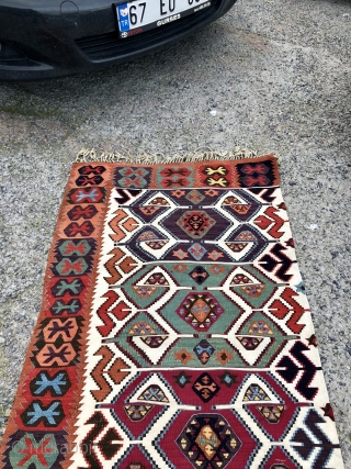 19th Century   Central anatolian early kilim size 86 x 400 cm                    