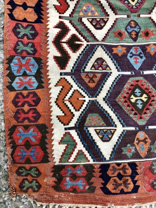 19th Century   Central anatolian early kilim size 86 x 400 cm                    