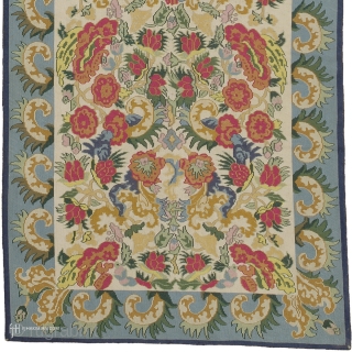 Antique French Needlepoint Rug
France ca.1880
7'7" x 3'2" (231 x 97 cm)
FJ Hakimian Reference #02170
                   