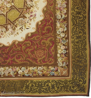 Antique French Aubusson Rug
France ca. 1850
15'11" x 14'10" (486 x 453 cm)
FJ Hakimian Reference #02070
                  