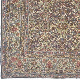 Antique Persian Laver Kerman Rug
Persia ca.1880
17'7" x 10'8" (536 x 325 cm)
FJ Hakimian Reference #10130
                  