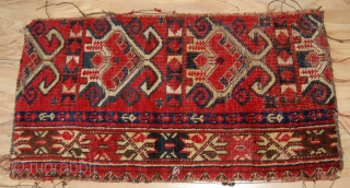 Small Beshir rug fragment. 39 x 74cm. About 130 years old.                      