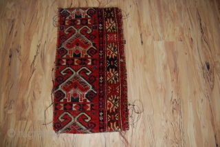 Small Beshir rug fragment. 39 x 74cm. About 130 years old.                      