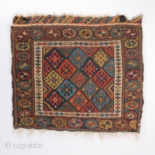 Jaff Kurd bag face, joyous, colourful piece, good dyes, good wool, good condition, full pile, ca. 1900.                