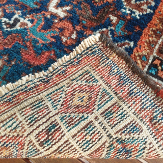 Khamseh (?) bird bagface, a riot of birds and an unusual border. SW Persia, 1920s, ca. 56x51 cm, full pile, very good dyes, ends slightly reduced.
A really nice little piece. Shipping from  ...