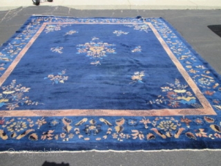 Antique Peking Chinese Rug.

Circa 1920.

Size 10'x12'.

Condition full Pile.                         