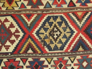 Antique Caucasian Shirvan Kilim Rug.

circa 1900-1920 .size 10' x 5'6''. condition good ,Good colors and knots.A few very small repair and small stain .         