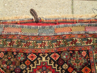 Pair Of Antique Persian  Bag Face Qushgai rugs.

size 24''x24'' each.condition excellent. beautiful top quality silky wool.collective .               